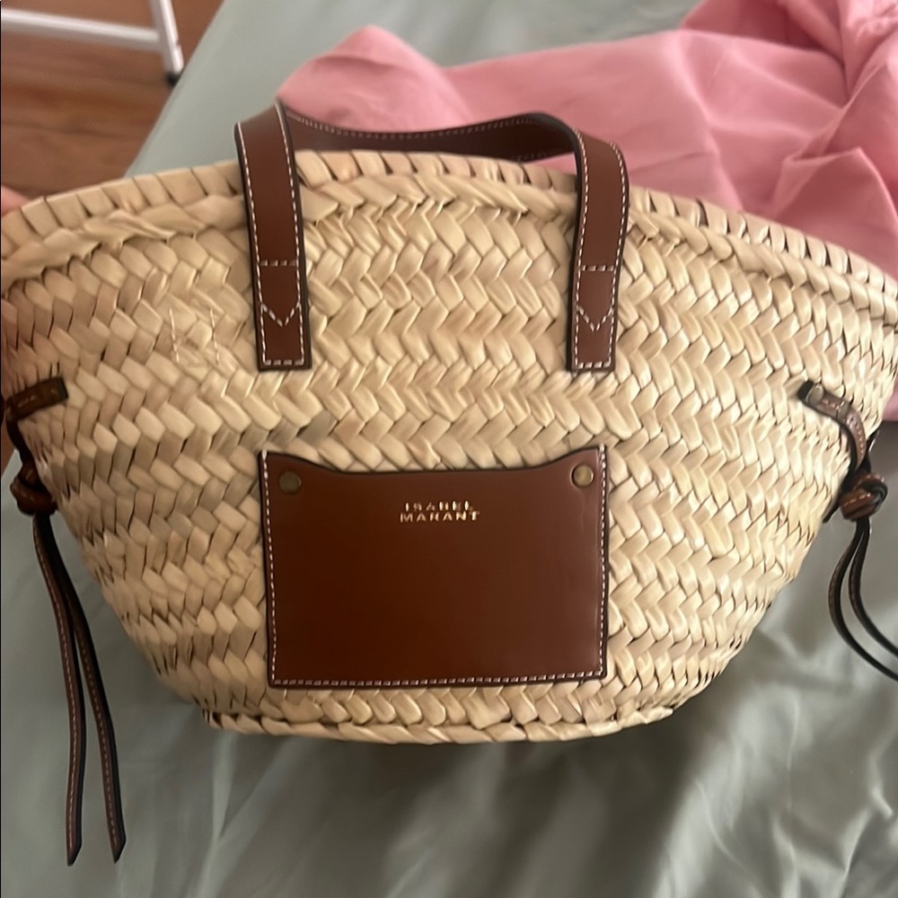 Isabel Marant Tan and Brown Raffia Tote